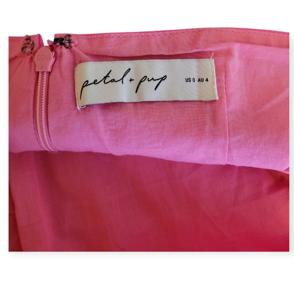 Petal & Pup Xiomar One Shoulder Midi Dress Pink Red Size 0 Wedding Shower Event - Picture 6 of 12